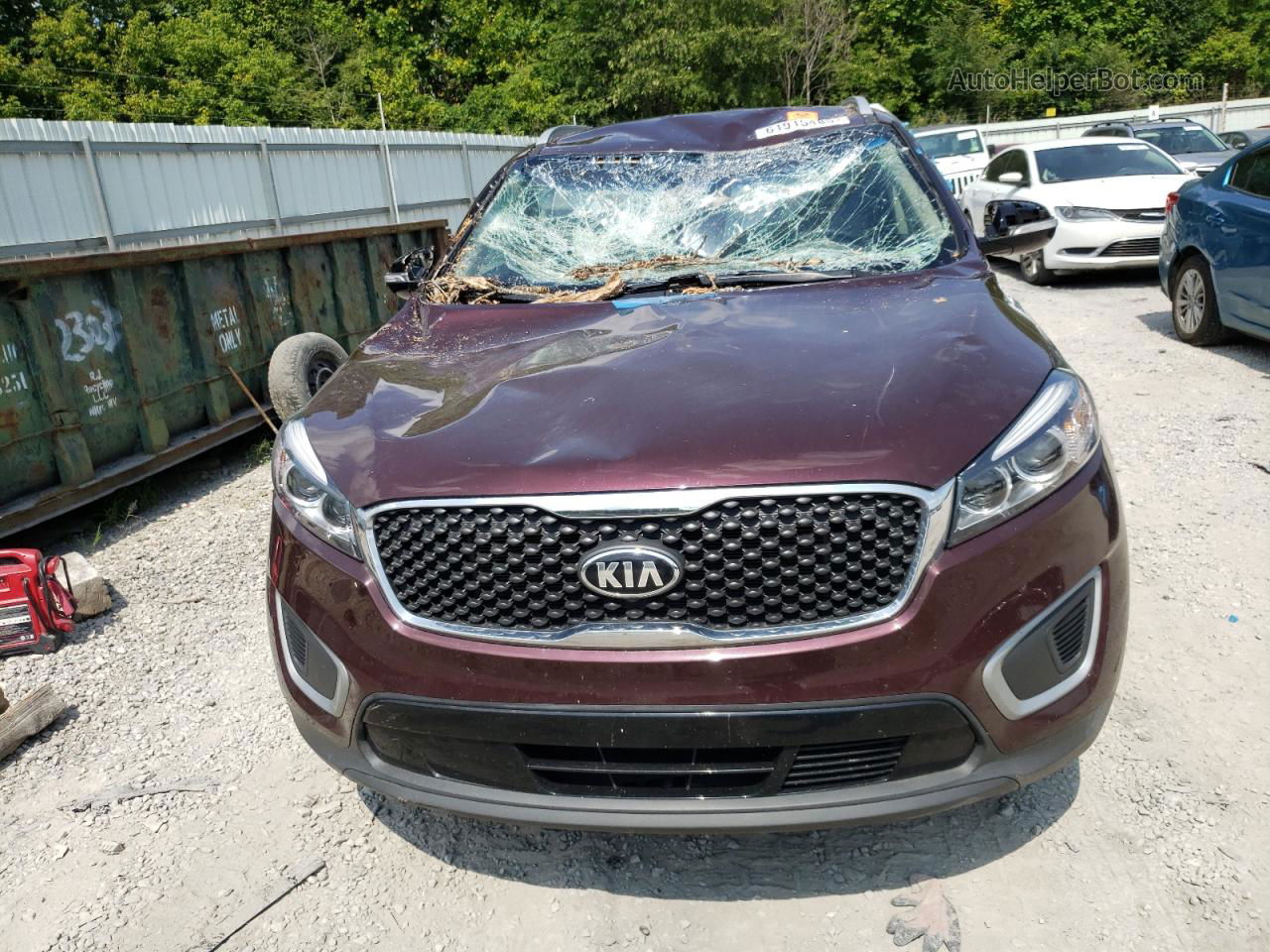 2018 Kia Sorento Lx Burgundy vin: 5XYPGDA34JG414436