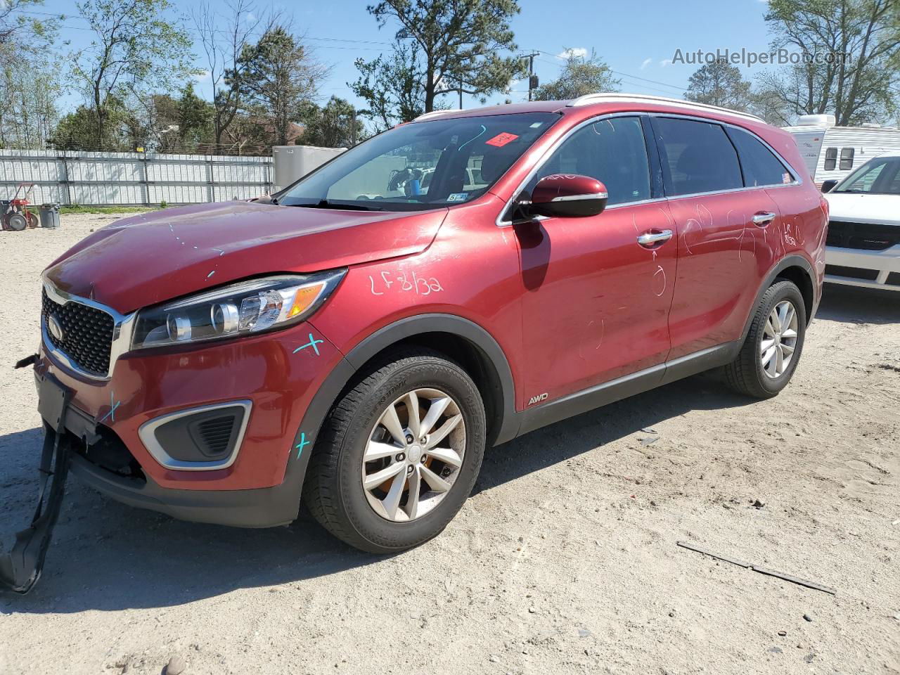 2017 Kia Sorento Lx Burgundy vin: 5XYPGDA35HG238975