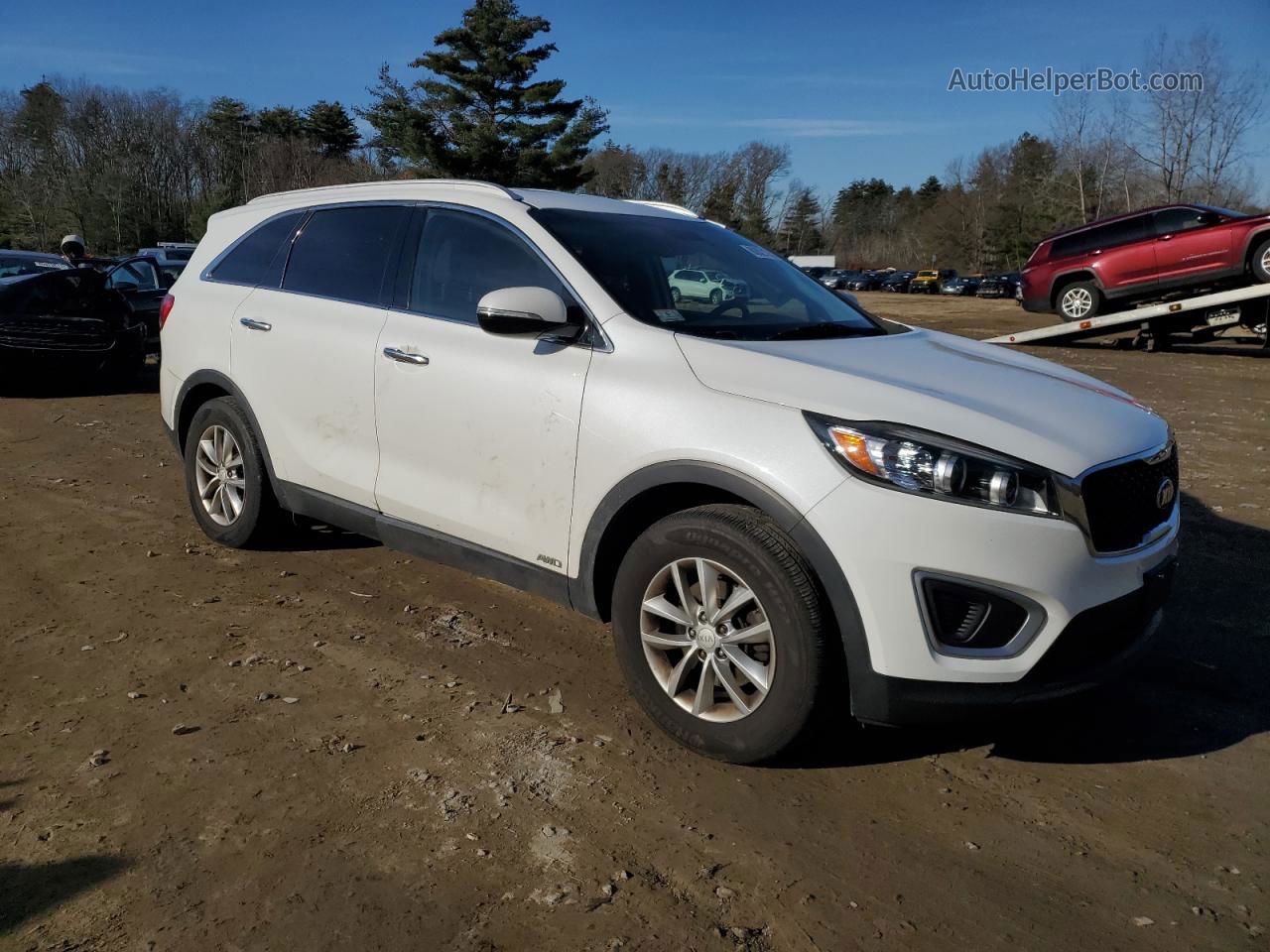 2018 Kia Sorento Lx White vin: 5XYPGDA35JG351430