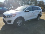 2018 Kia Sorento Lx White vin: 5XYPGDA35JG351430