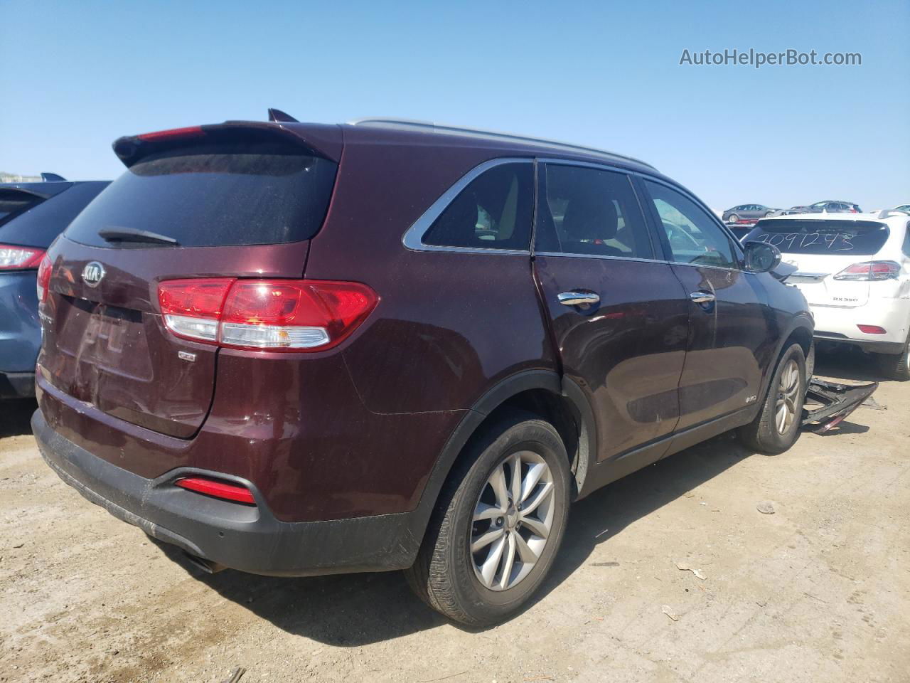 2017 Kia Sorento Lx Burgundy vin: 5XYPGDA36HG324151