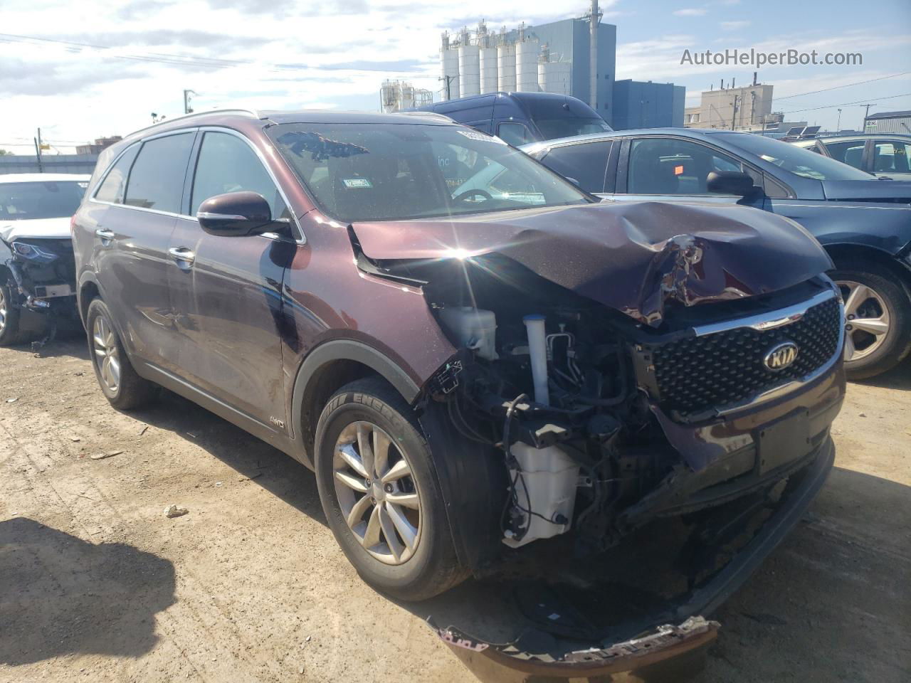 2017 Kia Sorento Lx Burgundy vin: 5XYPGDA36HG324151