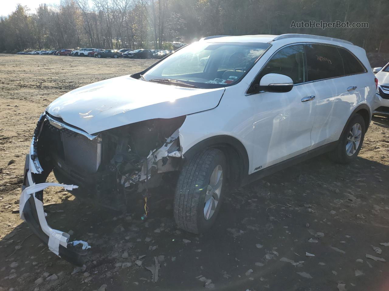 2018 Kia Sorento Lx White vin: 5XYPGDA36JG340632