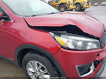 2018 Kia Sorento 2.4l Lx Red vin: 5XYPGDA36JG392536