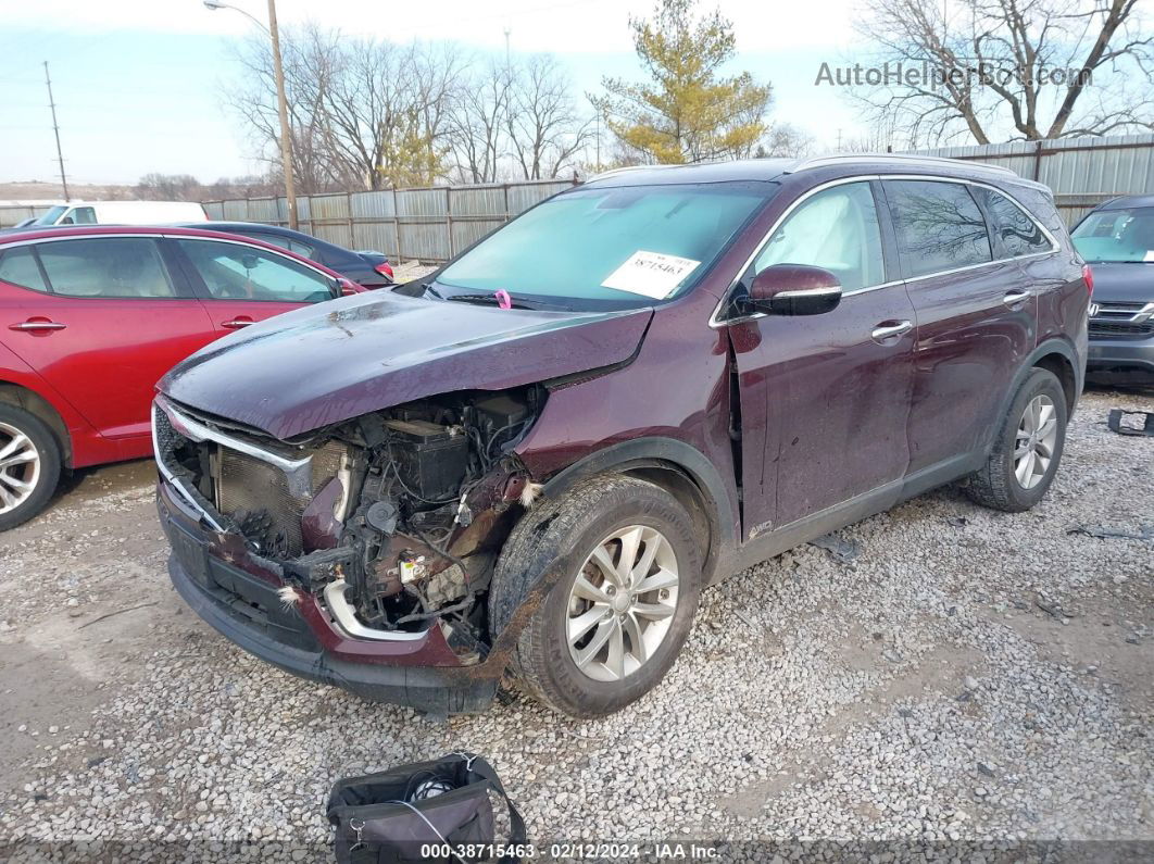 2017 Kia Sorento 2.4l Lx Burgundy vin: 5XYPGDA37HG289703