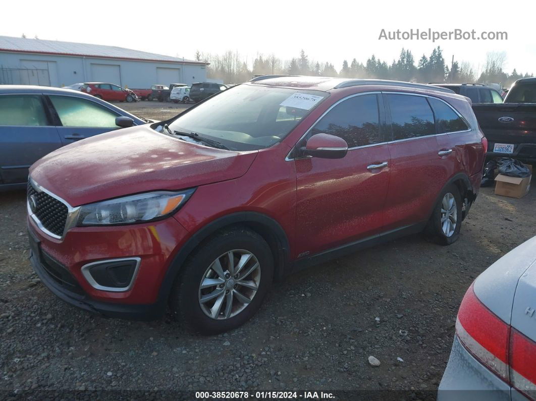 2018 Kia Sorento 2.4l Lx Red vin: 5XYPGDA37JG384476