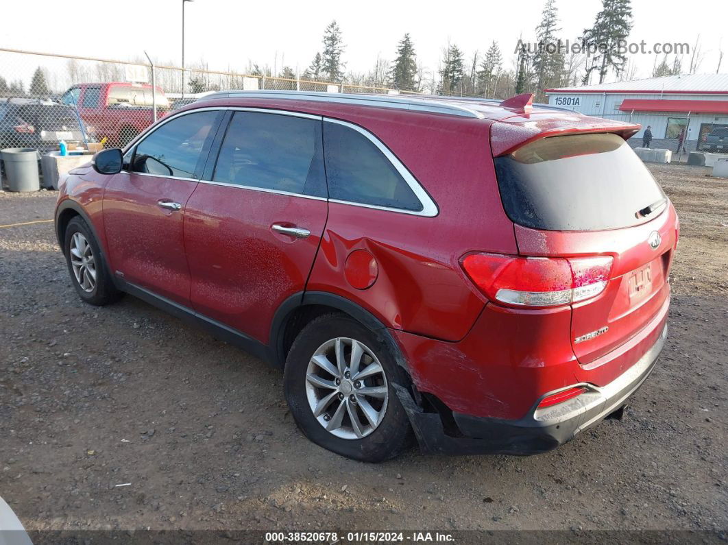 2018 Kia Sorento 2.4l Lx Red vin: 5XYPGDA37JG384476