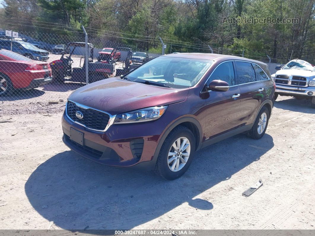 2020 Kia Sorento 2.4l Lx Burgundy vin: 5XYPGDA37LG644510