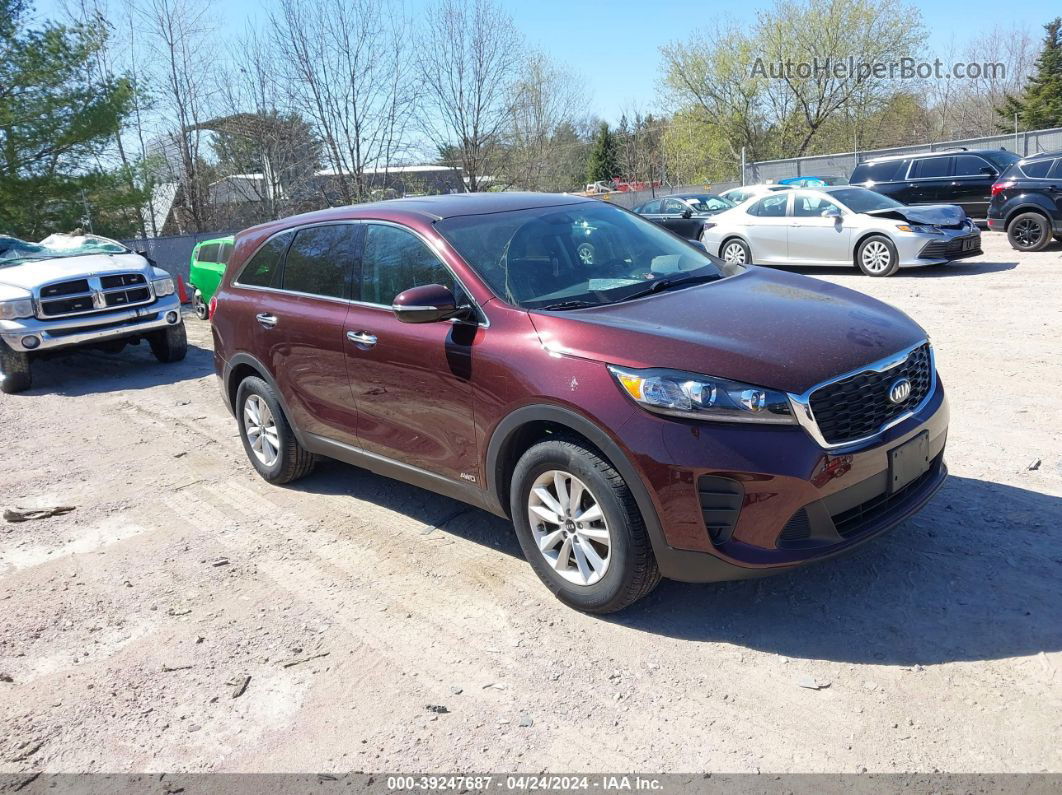 2020 Kia Sorento 2.4l Lx Burgundy vin: 5XYPGDA37LG644510