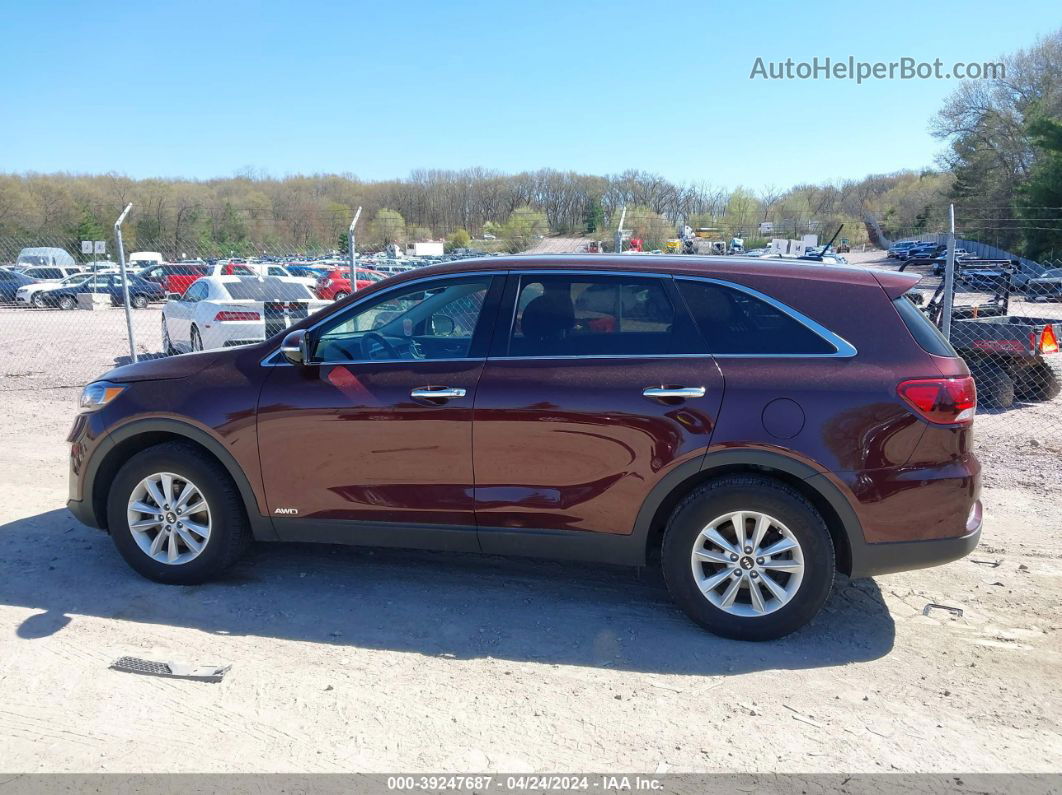 2020 Kia Sorento 2.4l Lx Burgundy vin: 5XYPGDA37LG644510