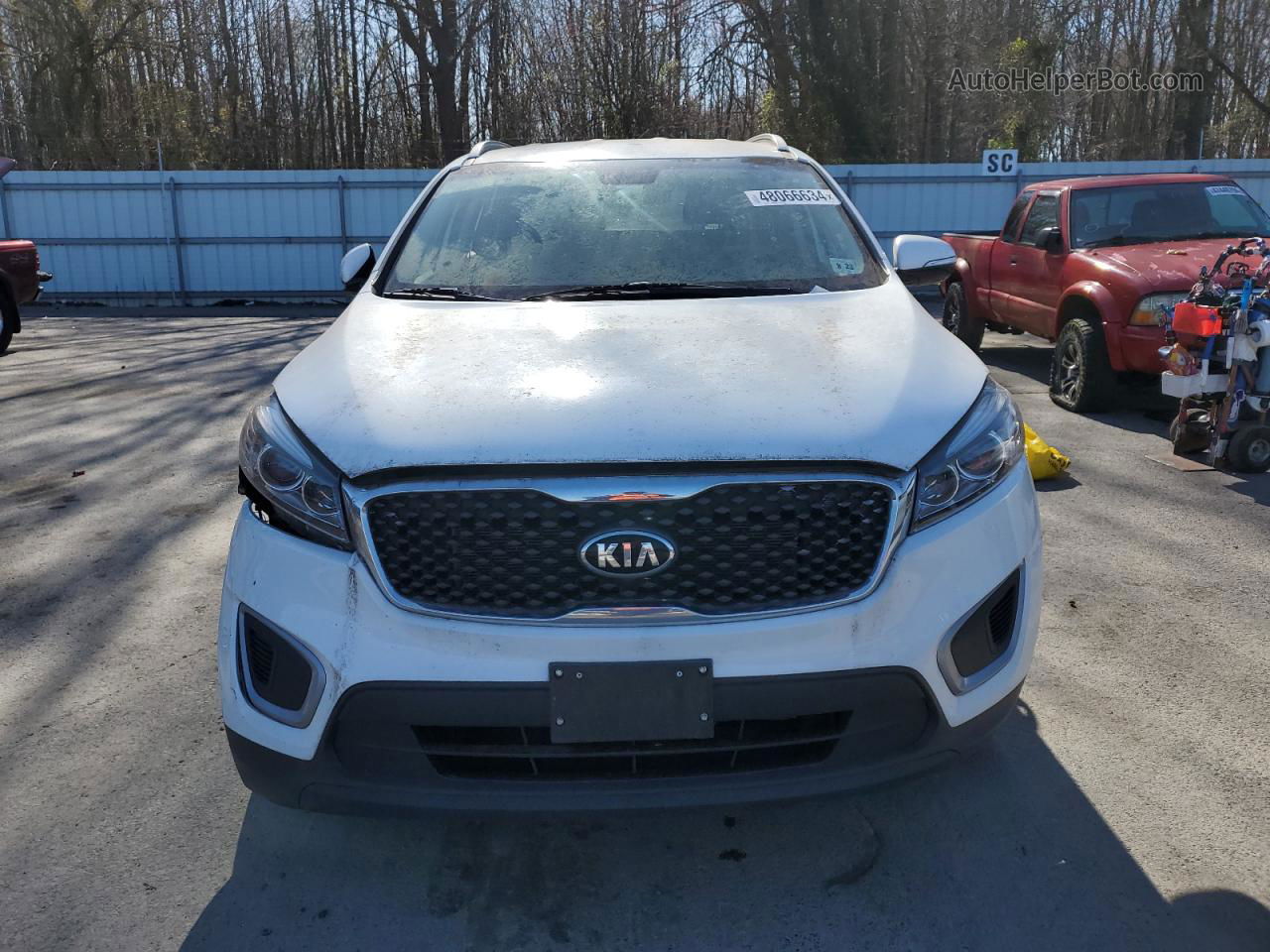 2018 Kia Sorento Lx White vin: 5XYPGDA50JG416363