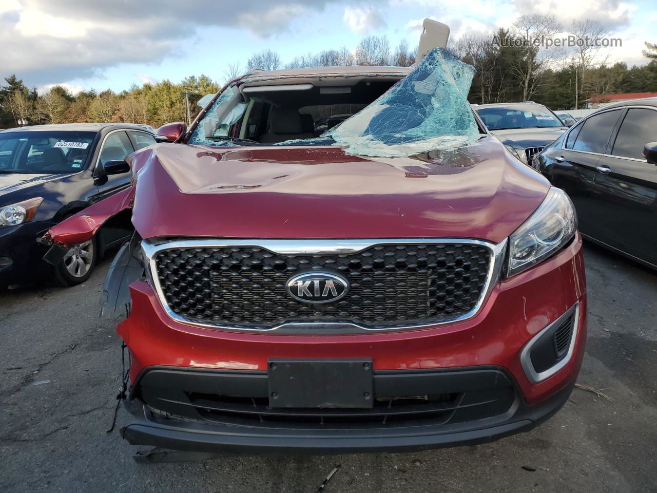 2018 Kia Sorento Lx Red vin: 5XYPGDA51JG408482