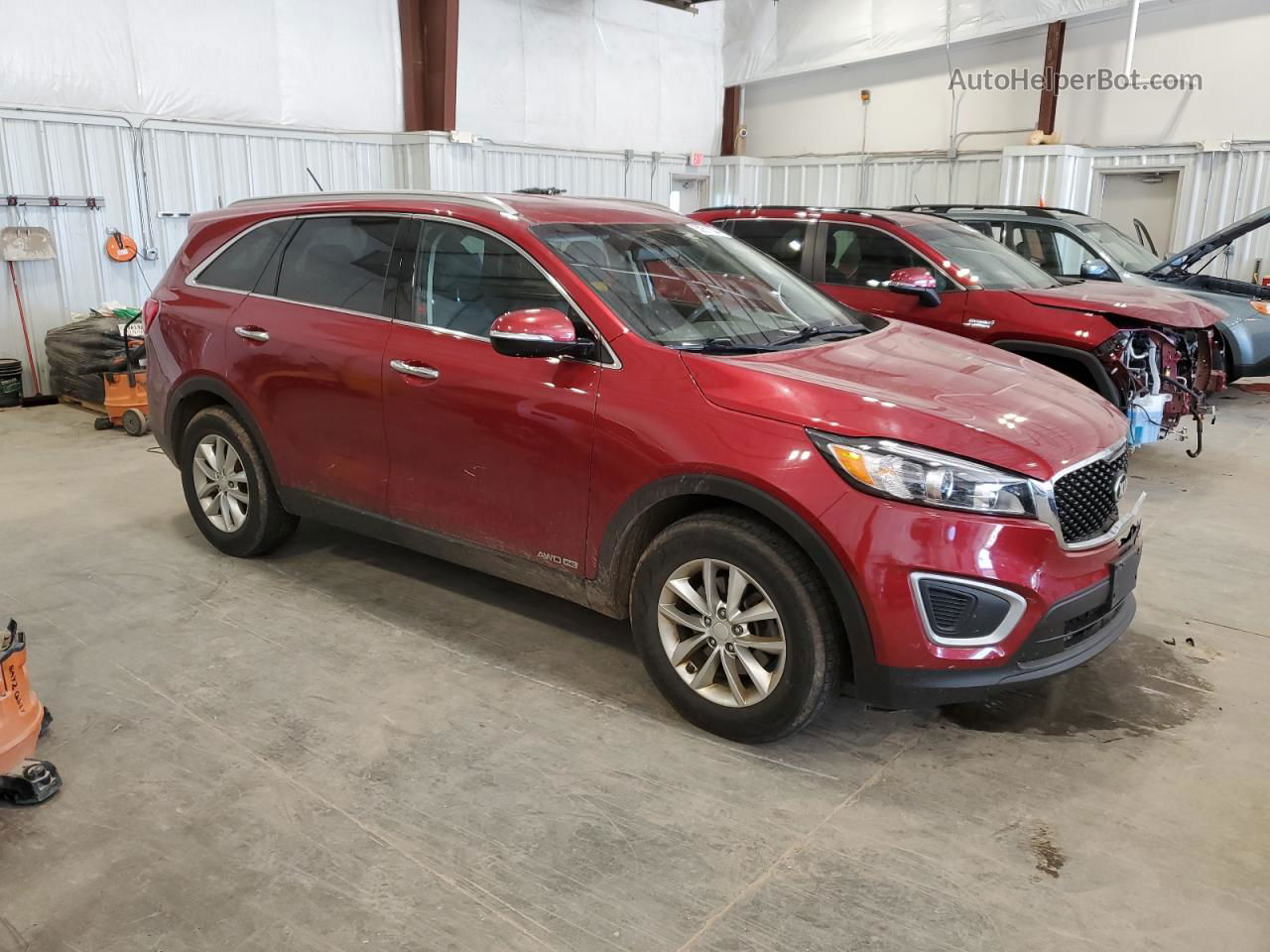 2018 Kia Sorento Lx Burgundy vin: 5XYPGDA56JG338817