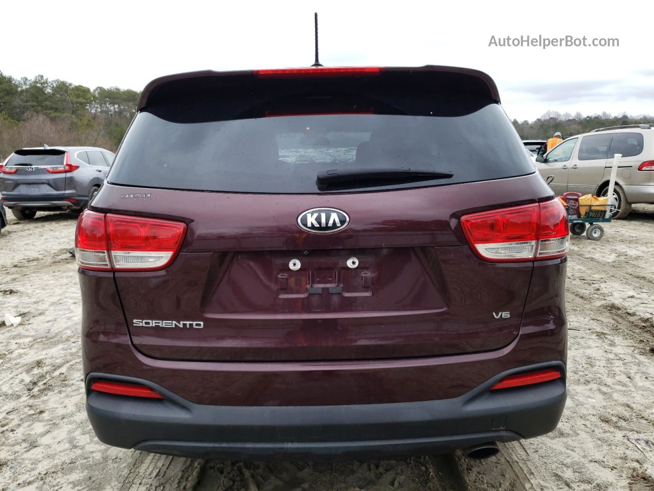 2017 Kia Sorento Lx Burgundy vin: 5XYPGDA57HG223931