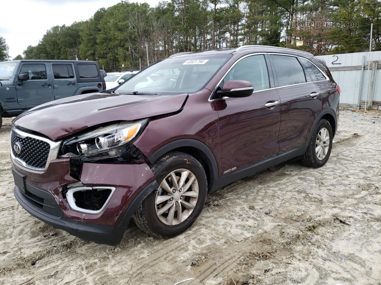 2017 Kia Sorento Lx Бордовый vin: 5XYPGDA57HG223931