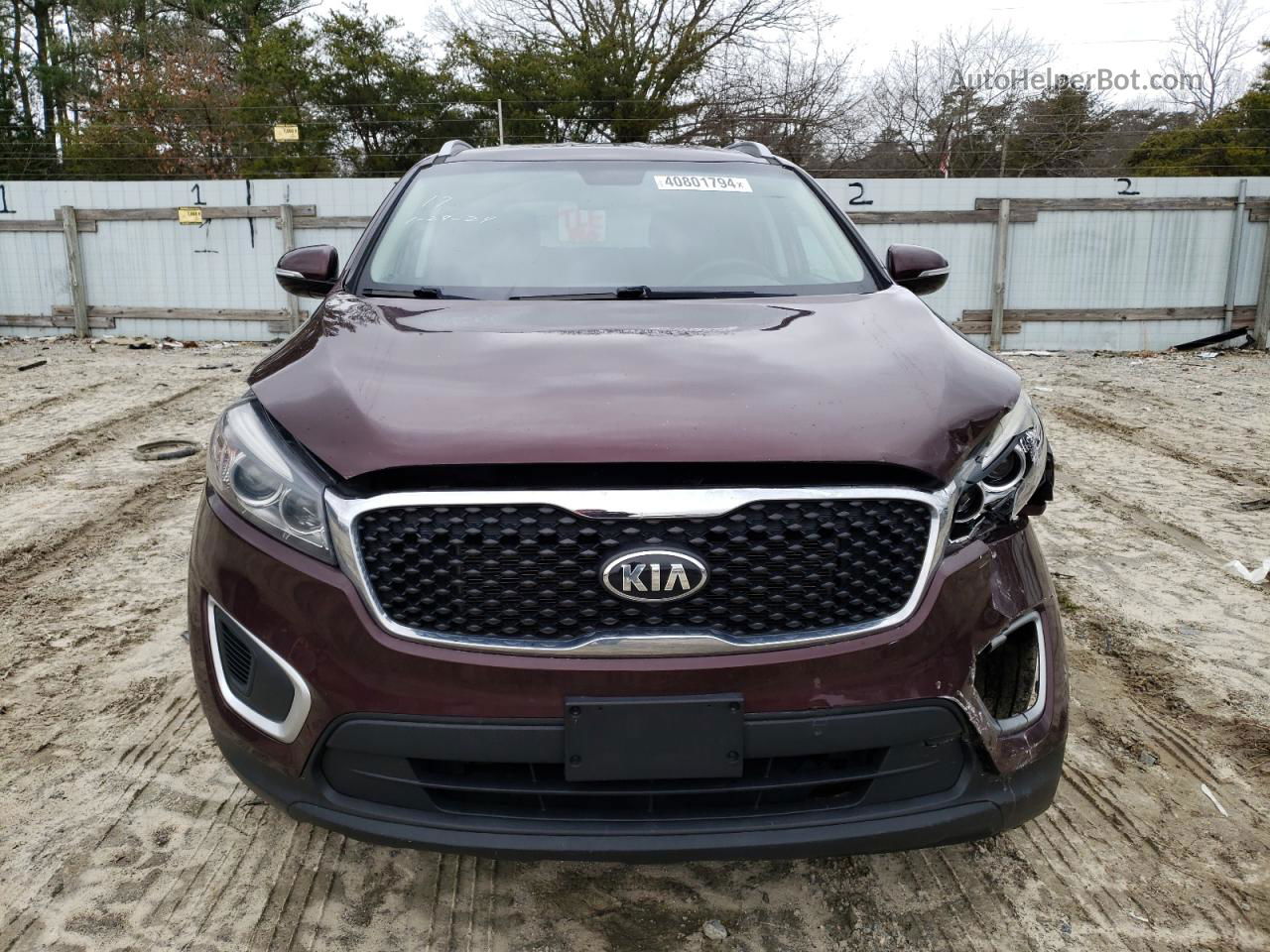 2017 Kia Sorento Lx Burgundy vin: 5XYPGDA57HG223931