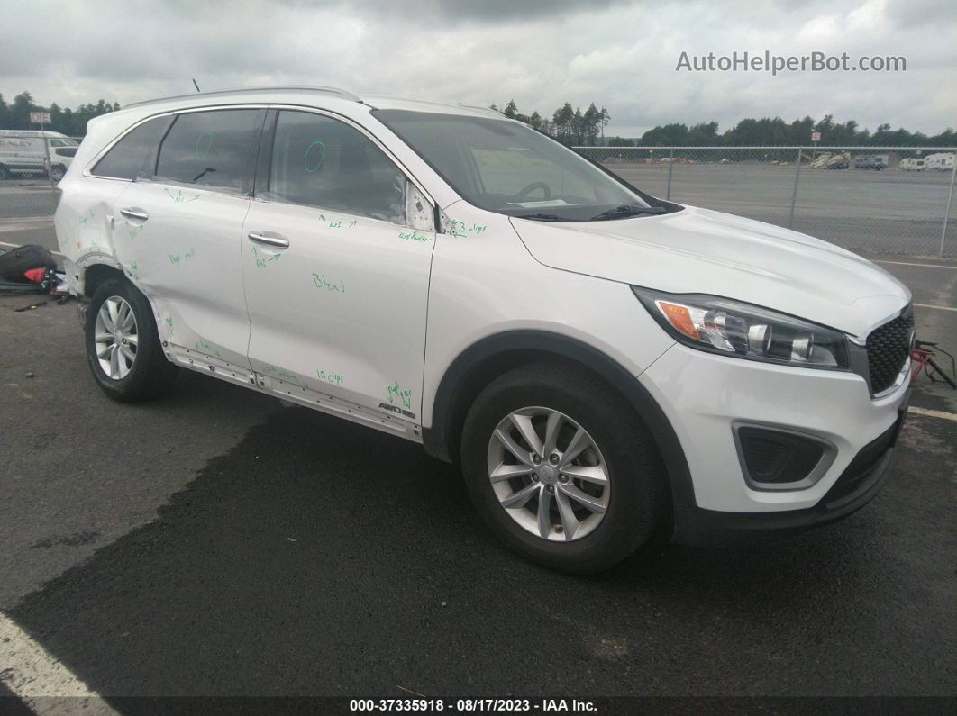 2018 Kia Sorento Lx V6 White vin: 5XYPGDA57JG393504