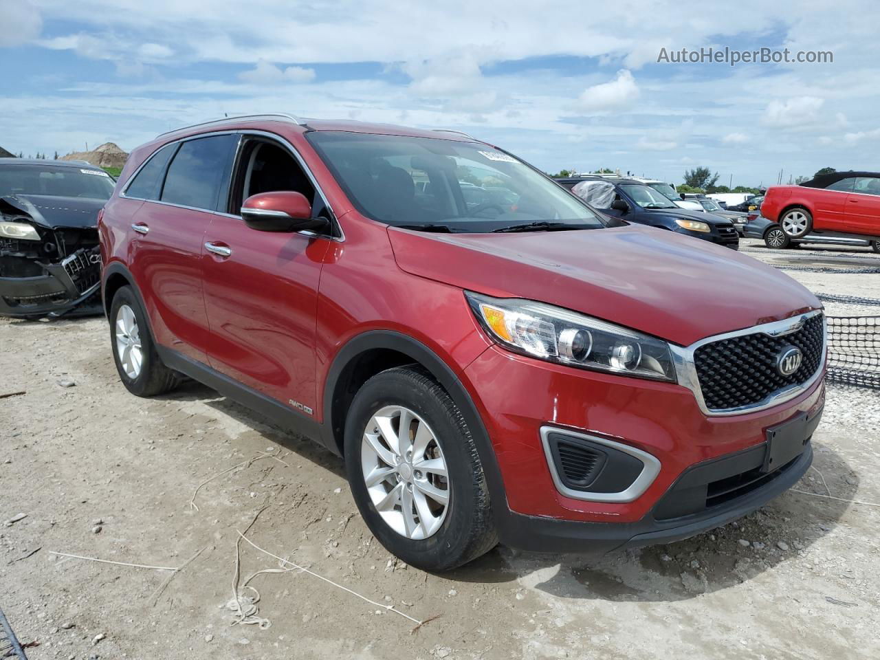 2018 Kia Sorento Lx Красный vin: 5XYPGDA59JG367874