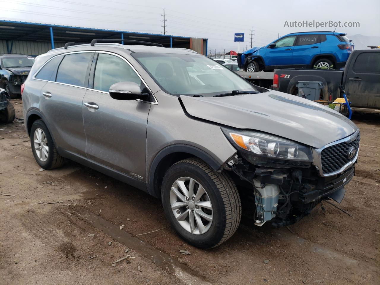 2018 Kia Sorento Lx Gray vin: 5XYPGDA5XJG371965