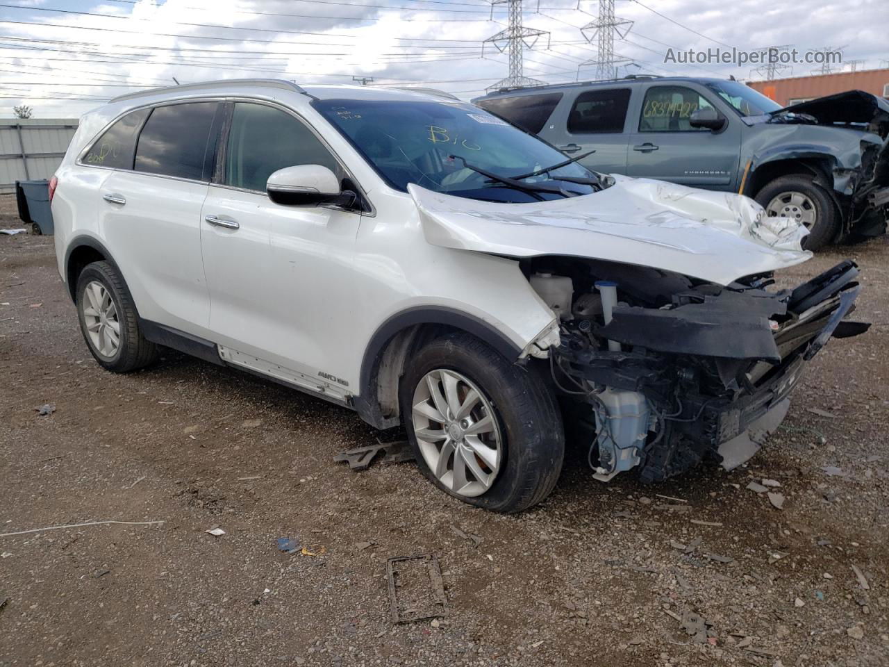 2018 Kia Sorento Lx White vin: 5XYPGDA5XJG421442