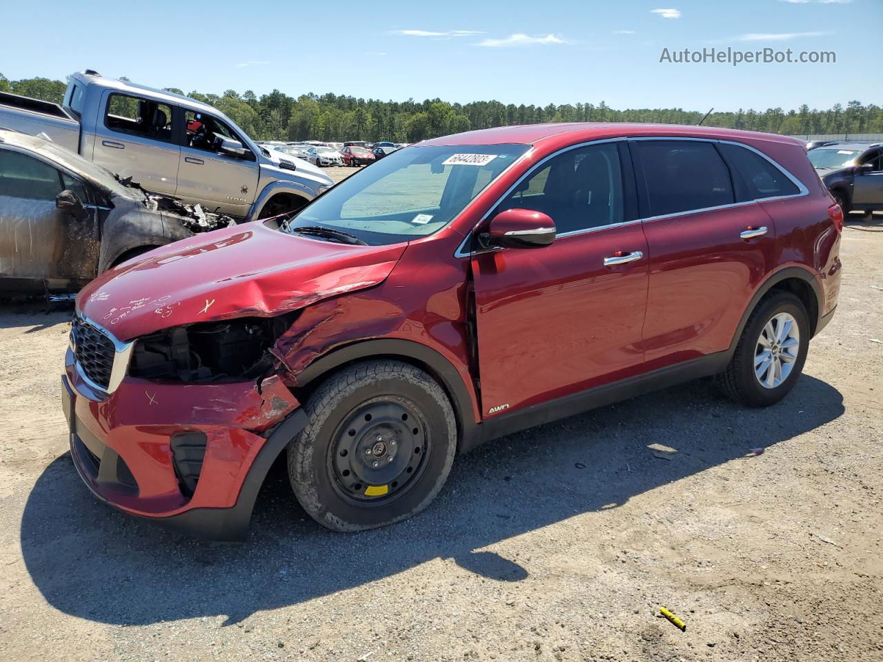 2020 Kia Sorento S Красный vin: 5XYPGDA5XLG617786