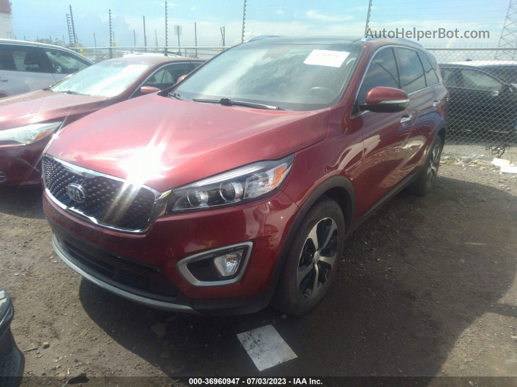 2018 Kia Sorento Ex V6 Red vin: 5XYPH4A56JG406188