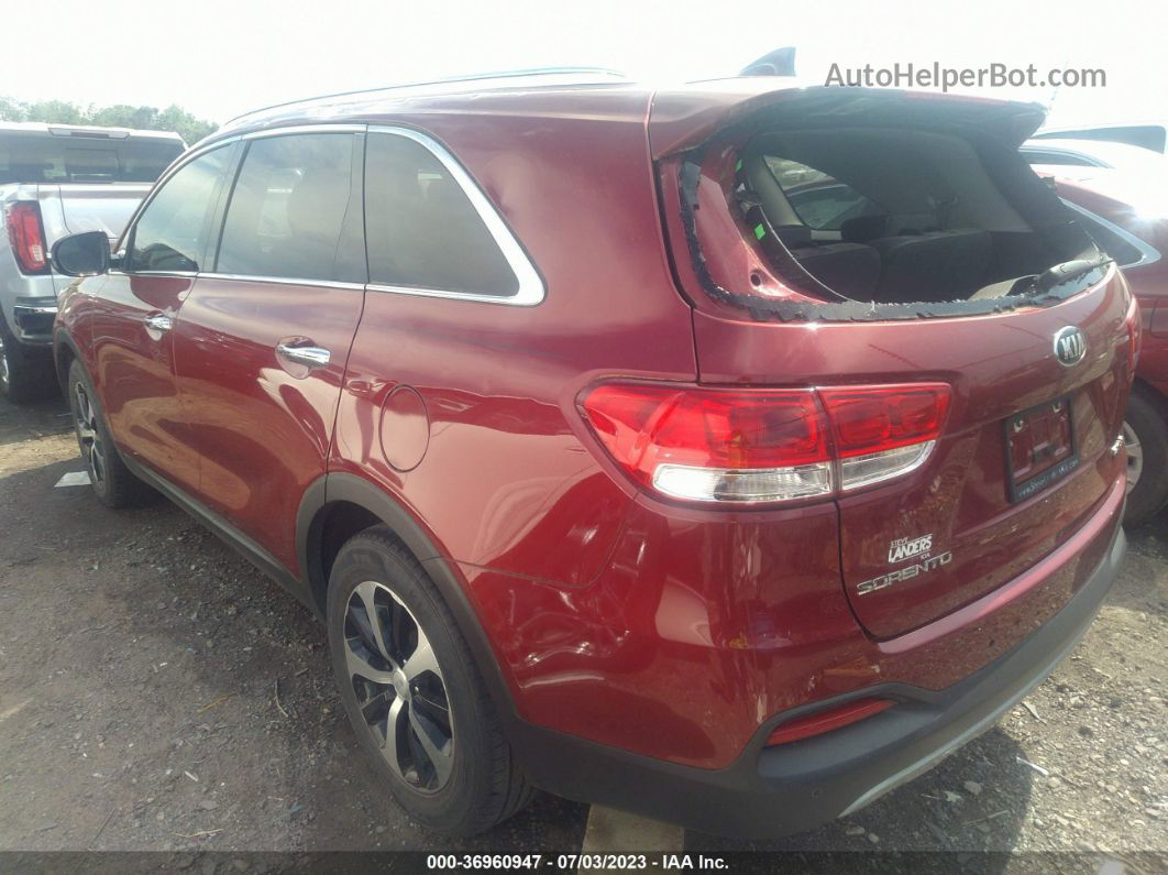 2018 Kia Sorento Ex V6 Red vin: 5XYPH4A56JG406188