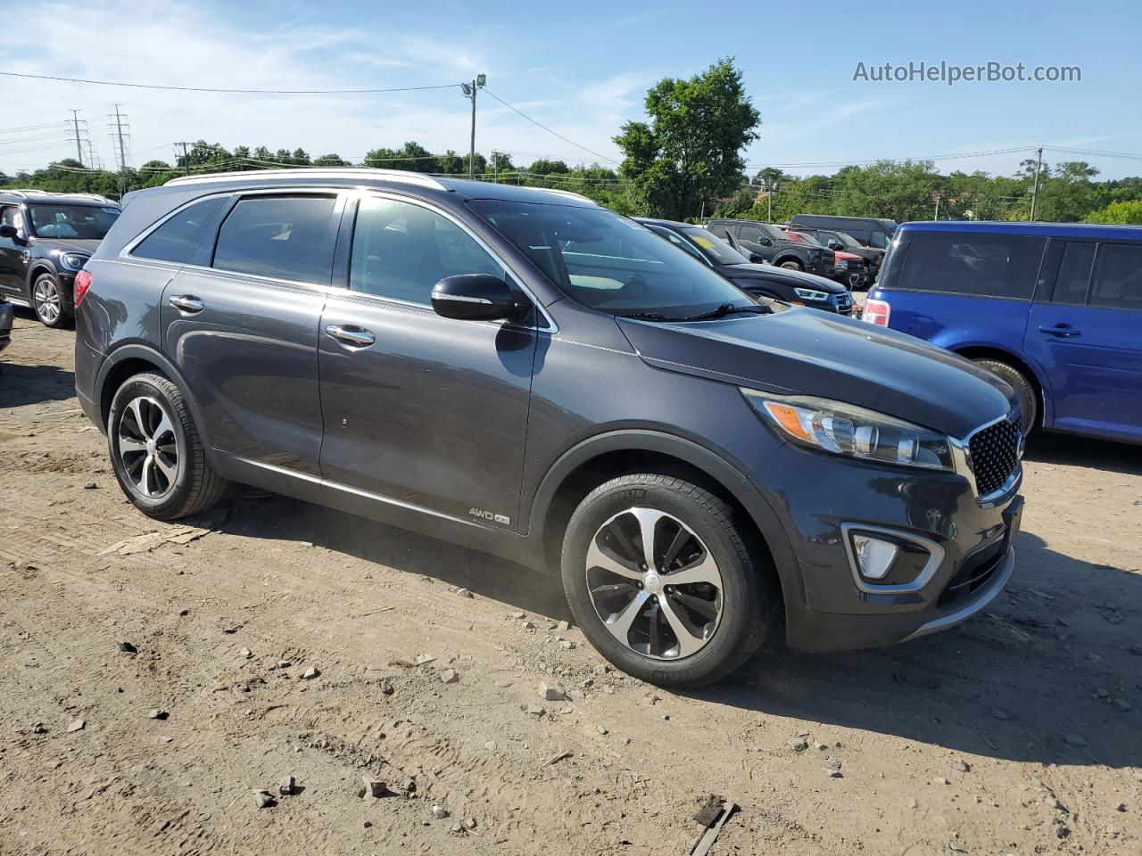 2017 Kia Sorento Ex Серый vin: 5XYPHDA50HG276242