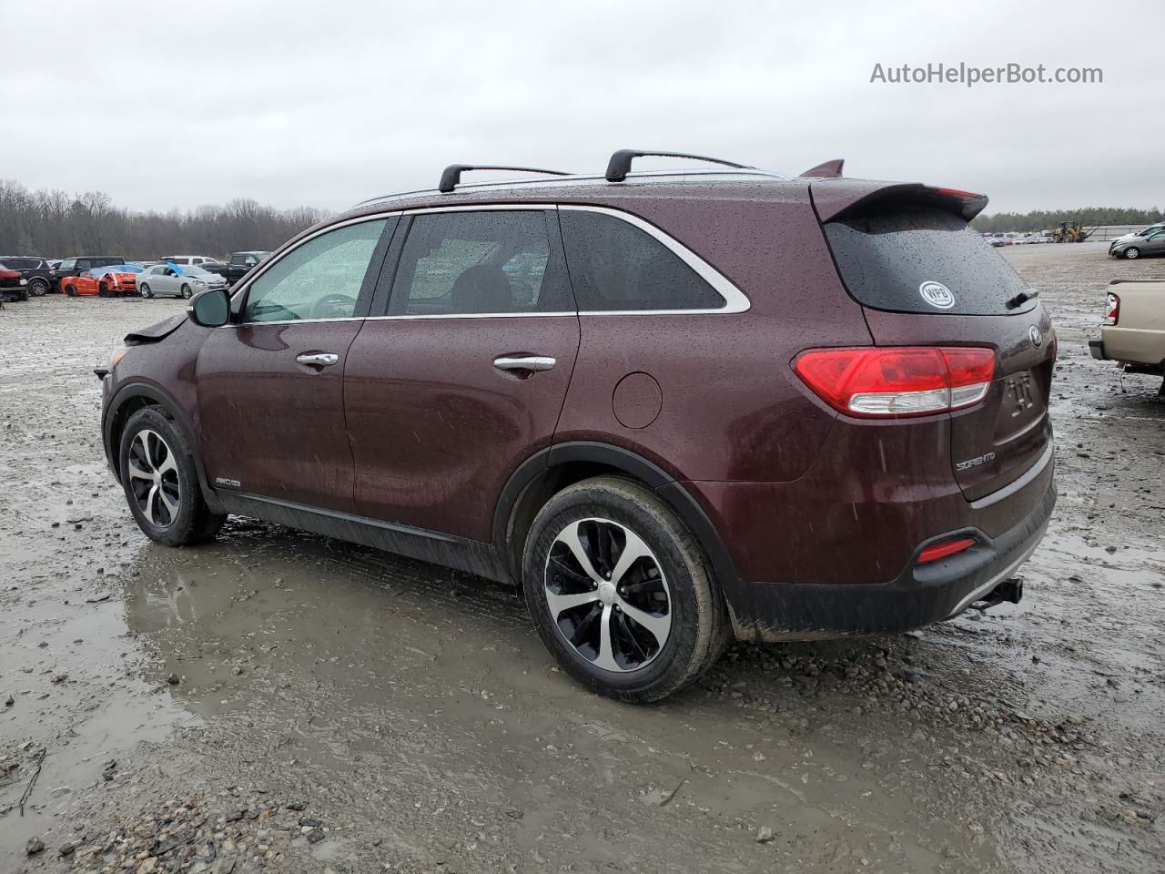 2018 Kia Sorento Ex Темно-бордовый vin: 5XYPHDA53JG385591