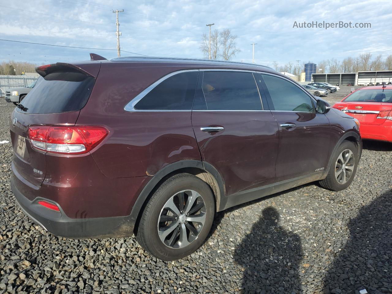 2018 Kia Sorento Ex Бордовый vin: 5XYPHDA56JG423539