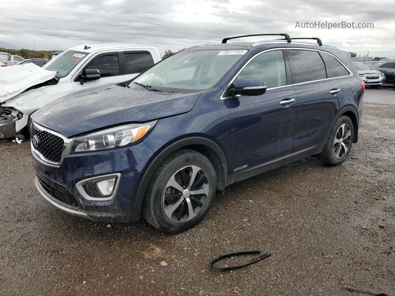 2018 Kia Sorento Ex Синий vin: 5XYPHDA58JG394173