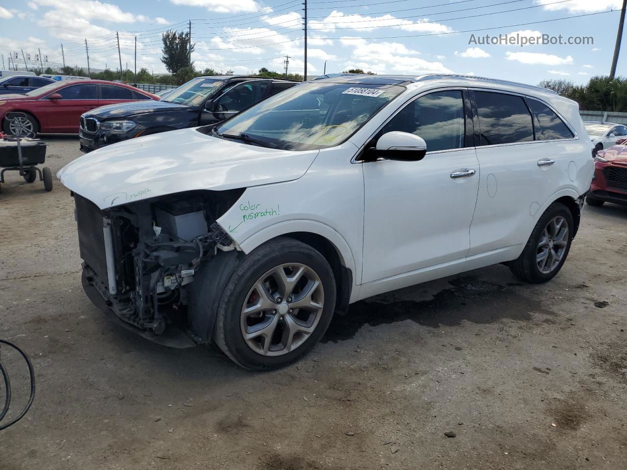 2017 Kia Sorento Sx White vin: 5XYPK4A57HG291953