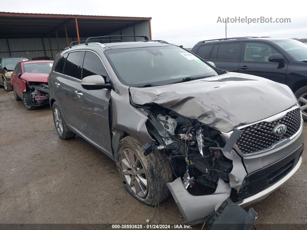 2018 Kia Sorento 3.3l Sxl Gray vin: 5XYPK4A58JG379447