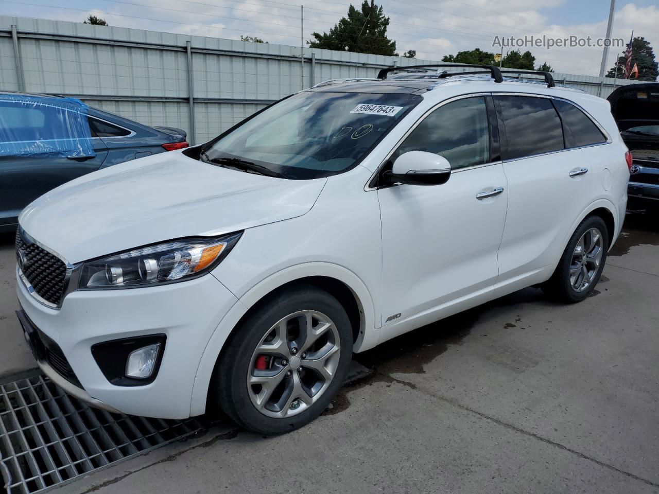 2018 Kia Sorento Sx White vin: 5XYPKDA59JG384706