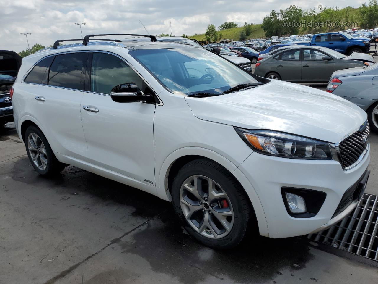 2018 Kia Sorento Sx White vin: 5XYPKDA59JG384706