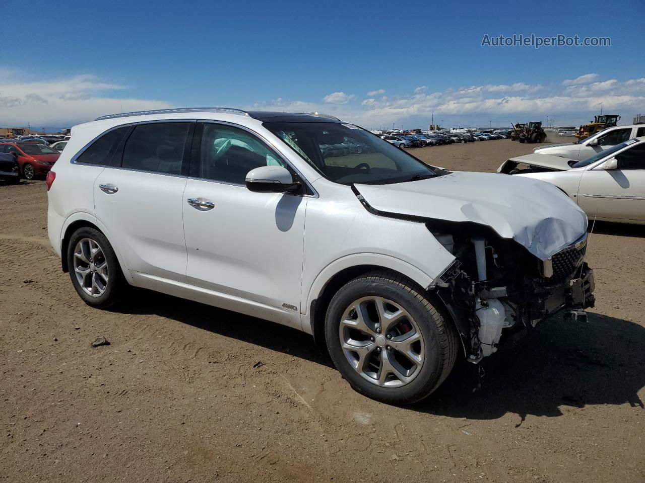 2018 Kia Sorento Sx White vin: 5XYPKDA59JG389596