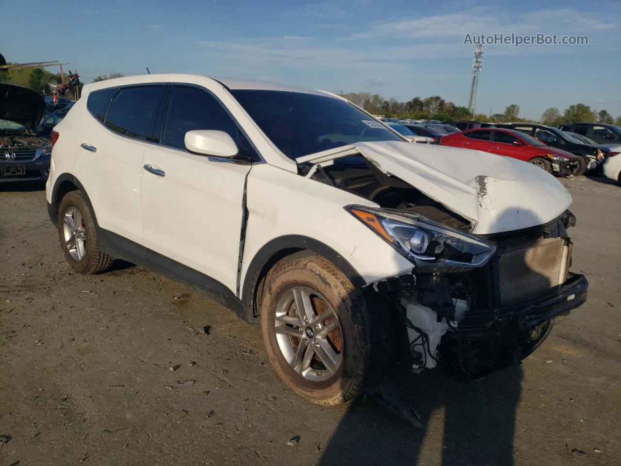 2018 Hyundai Santa Fe Sport  White vin: 5XYZT3LB2JG573412