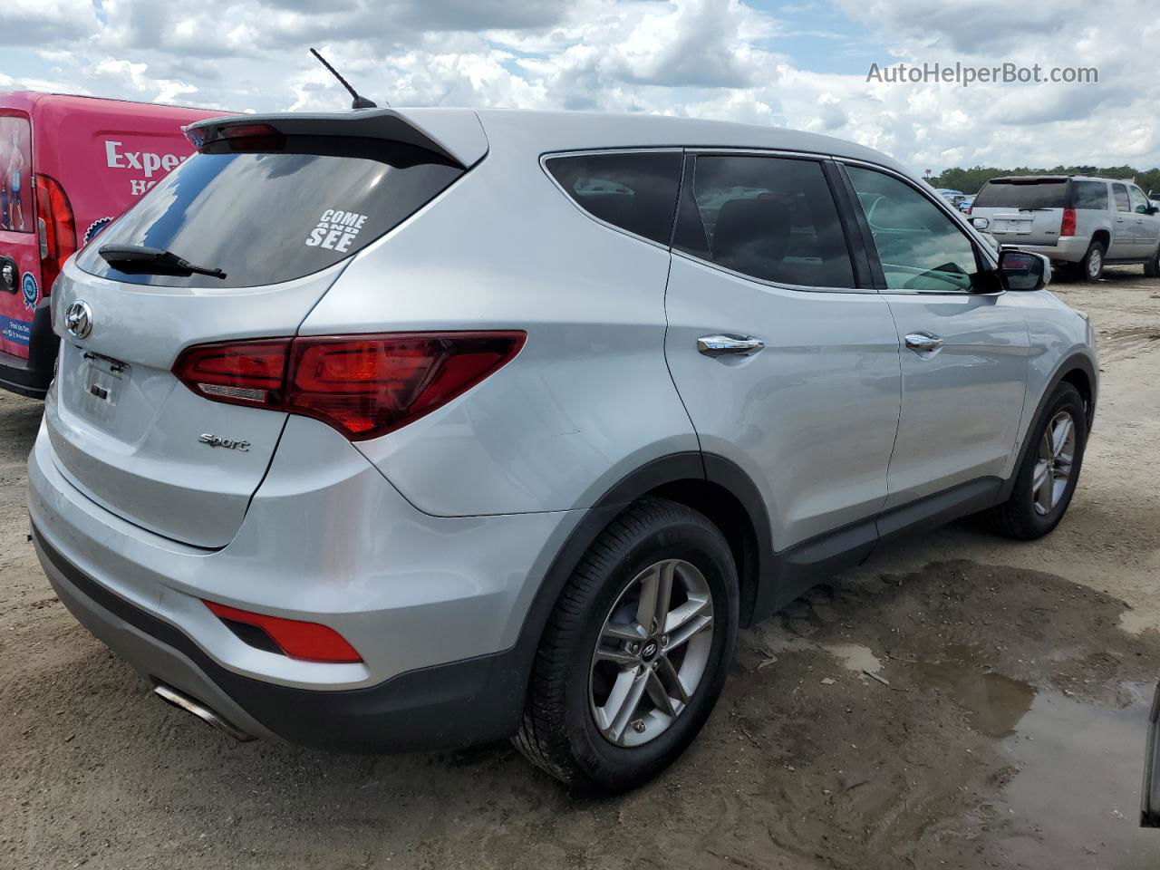 2018 Hyundai Santa Fe Sport  Silver vin: 5XYZT3LB7JG555830