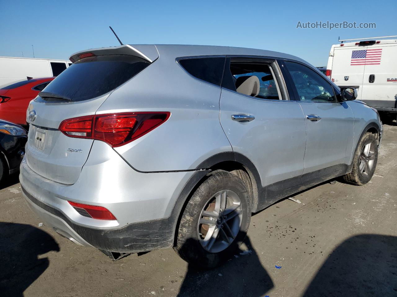 2018 Hyundai Santa Fe Sport  Silver vin: 5XYZT3LB7JG573180