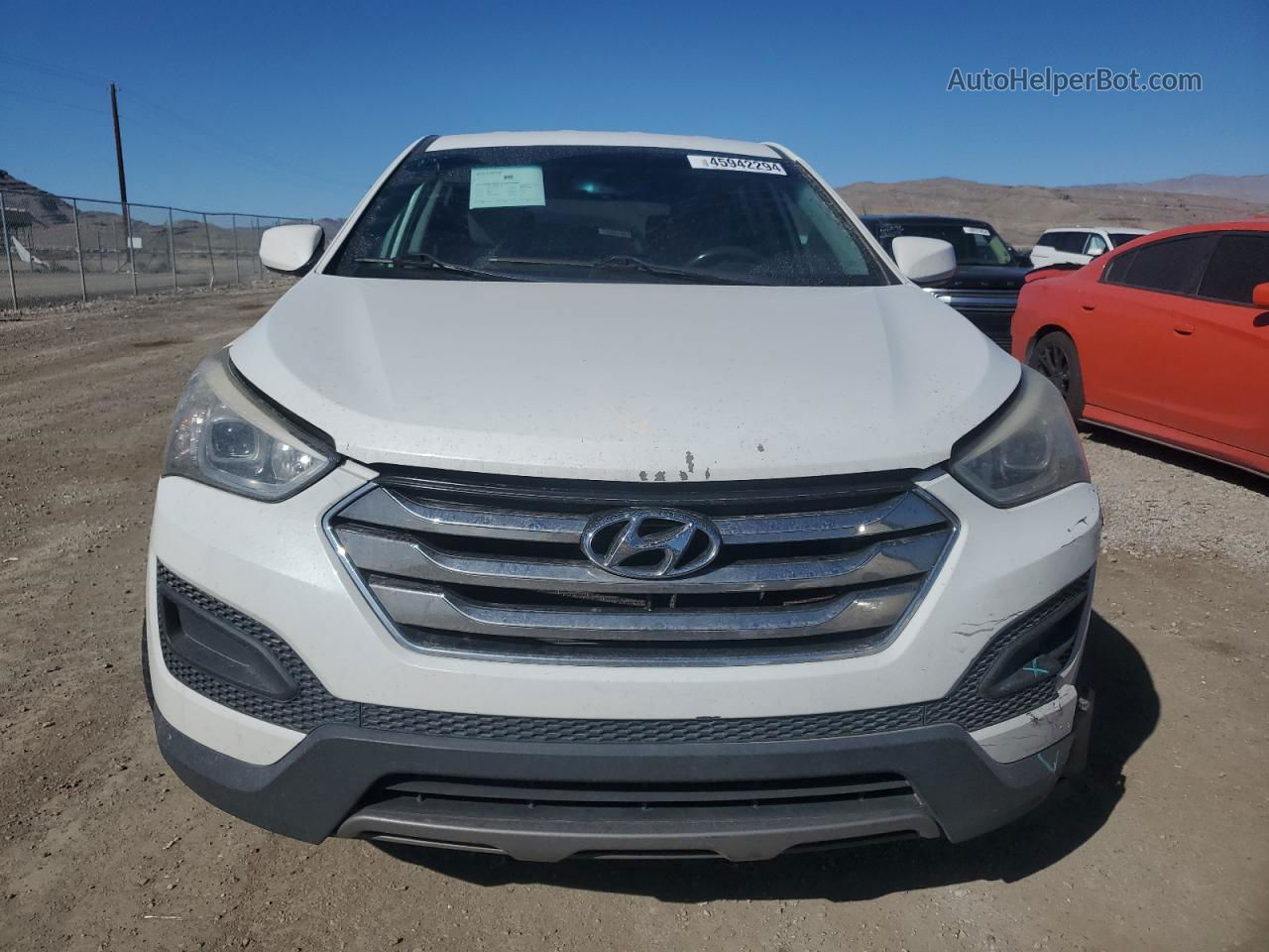 2013 Hyundai Santa Fe Sport  White vin: 5XYZT3LB8DG019473