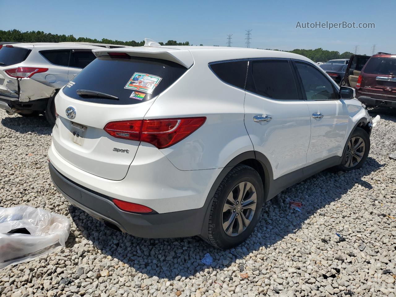 2014 Hyundai Santa Fe Sport  White vin: 5XYZT3LB9EG223037