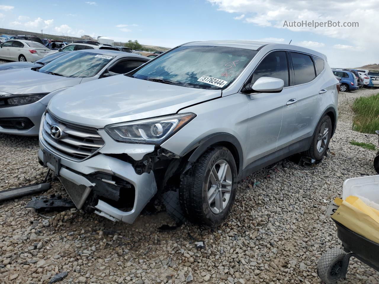 2018 Hyundai Santa Fe Sport  Silver vin: 5XYZT3LB9JG528810