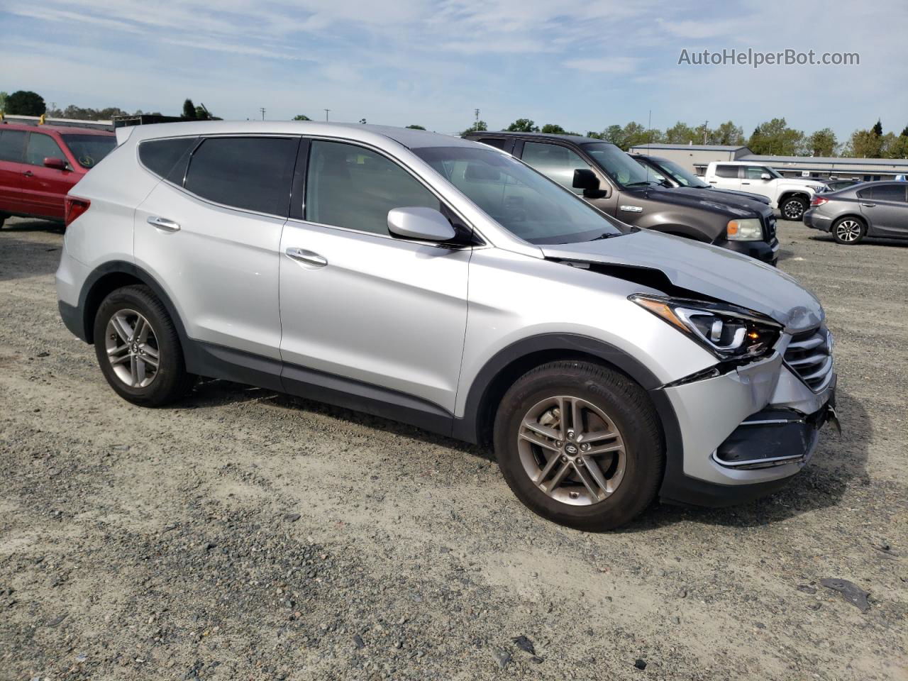 2018 Hyundai Santa Fe Sport  Silver vin: 5XYZT3LB9JG556476