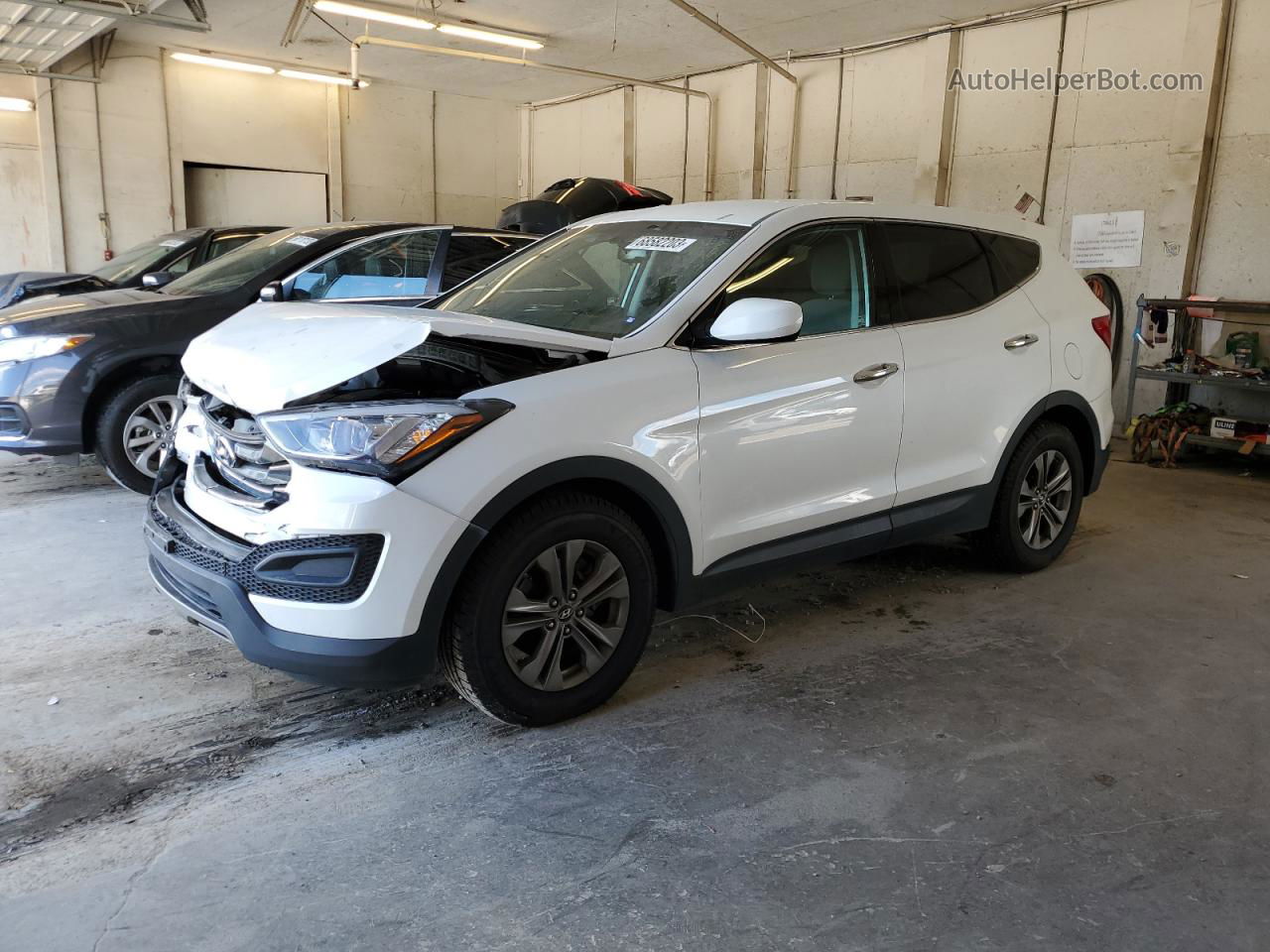 2014 Hyundai Santa Fe Sport  White vin: 5XYZTDLB0EG184604