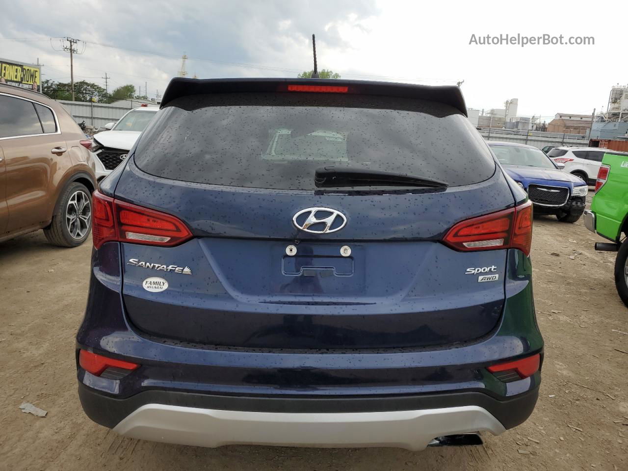 2018 Hyundai Santa Fe Sport  Синий vin: 5XYZTDLB3JG561940