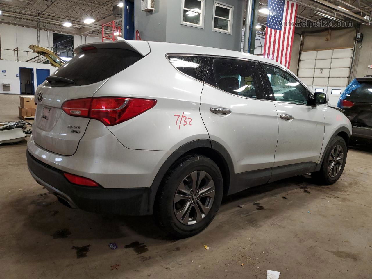 2013 Hyundai Santa Fe Sport  Silver vin: 5XYZTDLB4DG029620