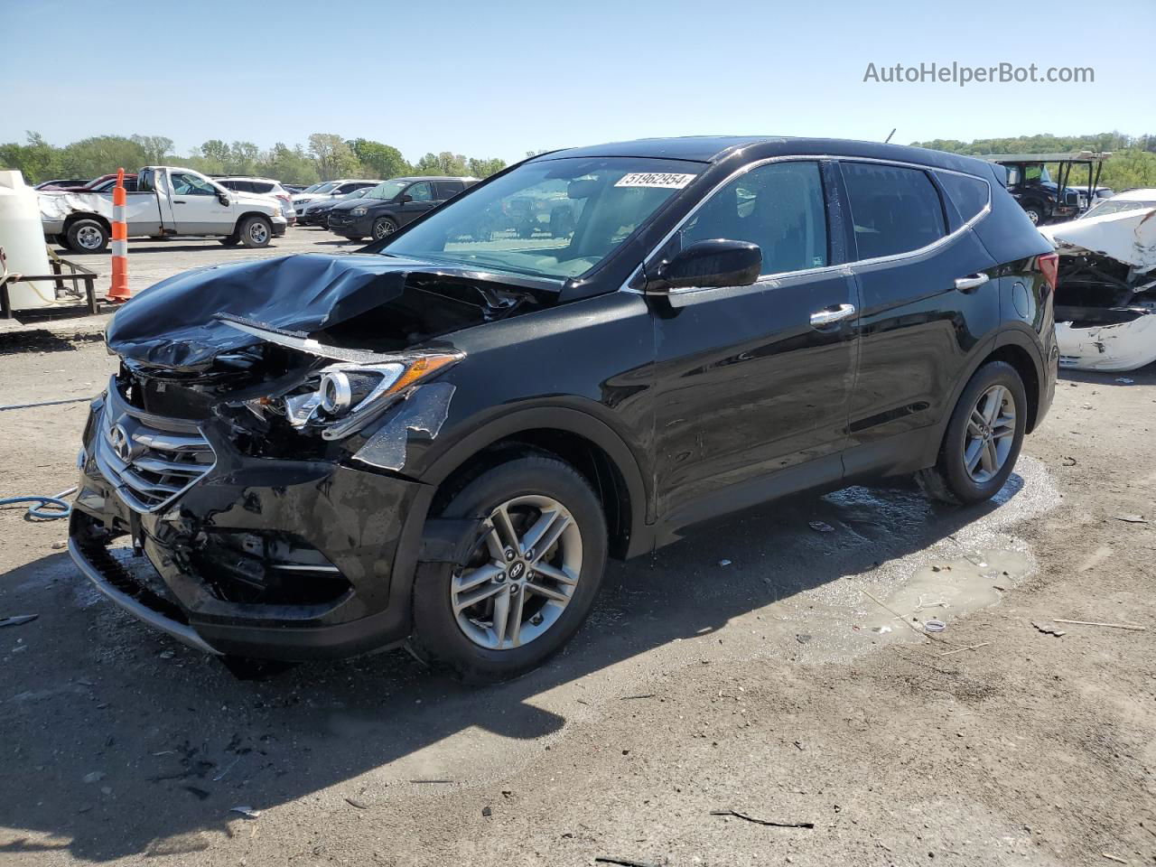 2018 Hyundai Santa Fe Sport  Черный vin: 5XYZTDLB5JG556710