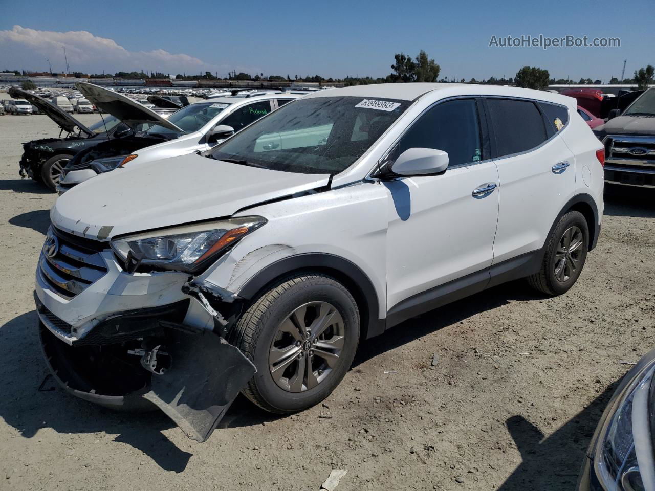 2014 Hyundai Santa Fe Sport  White vin: 5XYZTDLB7EG165029