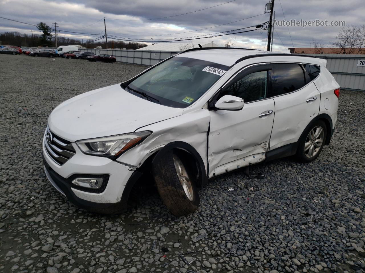 2014 Hyundai Santa Fe Sport  White vin: 5XYZU3LA0EG166862