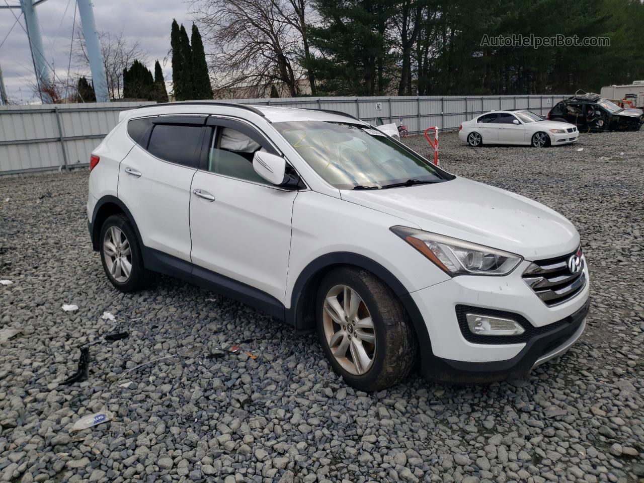 2014 Hyundai Santa Fe Sport  White vin: 5XYZU3LA0EG166862